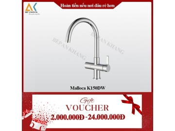 Vòi Rửa Chén 2 Nguồn Nóng Lạnh Malloca K150DW - Mạ Chrome Tạo Bọt Và Chống Văn Nước